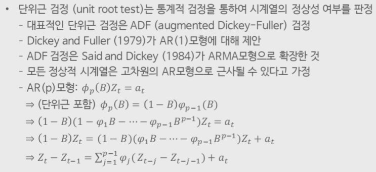 비정상적 시계열 - 단위근 검정, ADF 검정