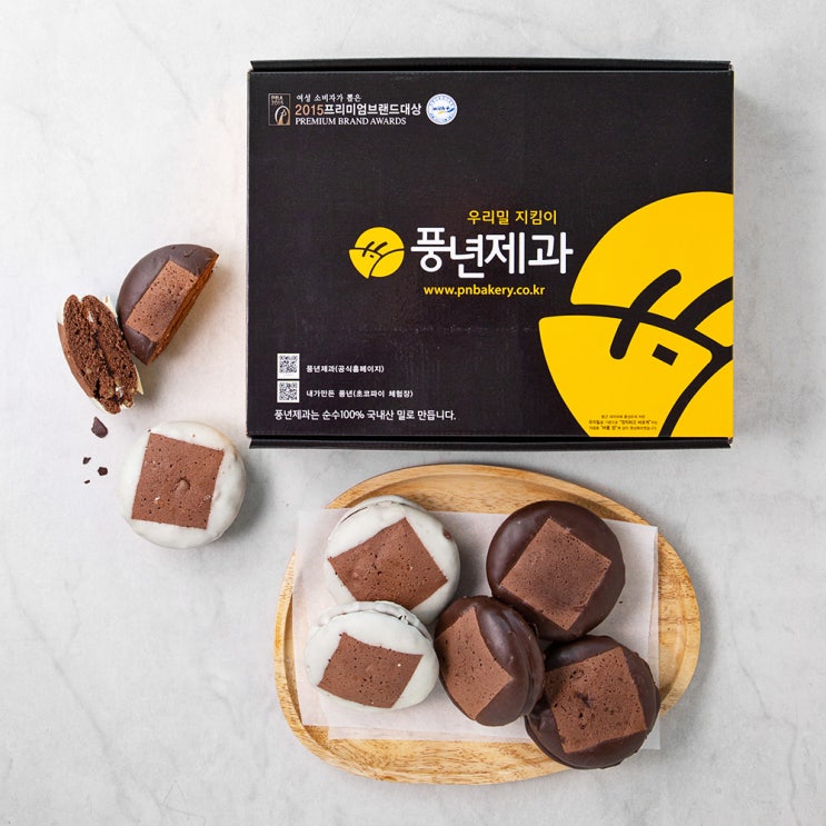  풍년제과 우리밀 초코파이 오리지널 6입 + 화이트 6입, 1세트