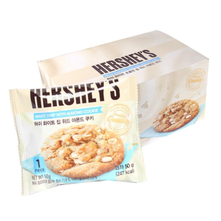  허쉬 화이트 칩 위드 아몬드 쿠키, 50g, 10개입