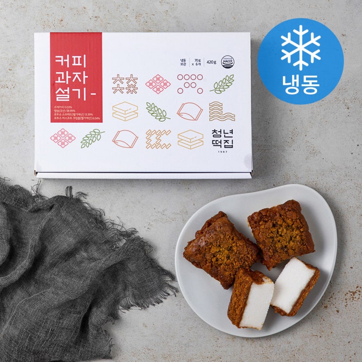  청년떡집 커피과자설기 (냉동), 70g, 6개