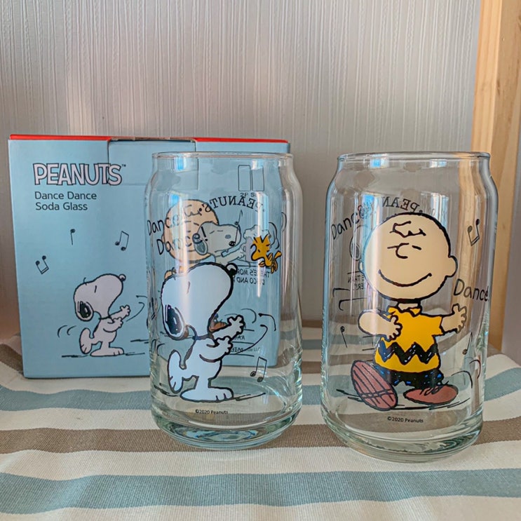  홈카페의 완성 스누피 댄스댄스 글라스잔 ˃̵͈̑ᴗ˂̵͈̑  / 카카오톡 선물하기 추천