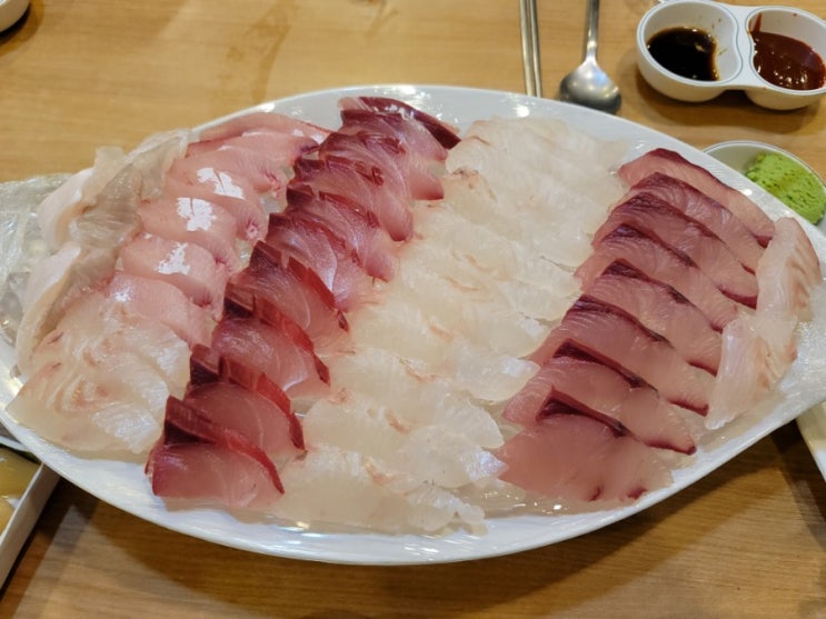  방어,광어,민어 3종 활어모듬 막회의 향연! - 전주맛집 참바다 세꼬시