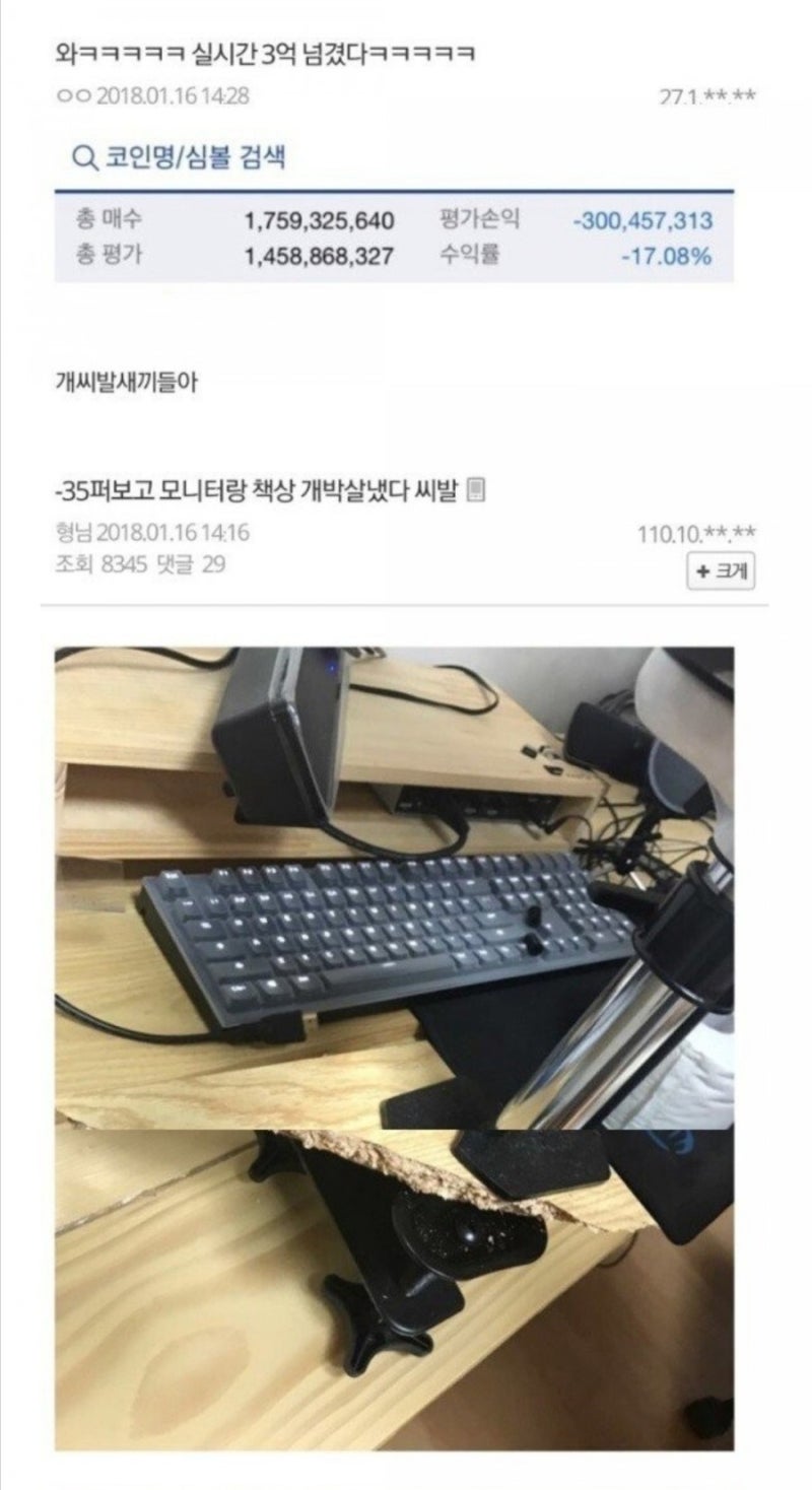 비트코인 떡락당시 비트코인갤 상황 : 네이버 블로그
