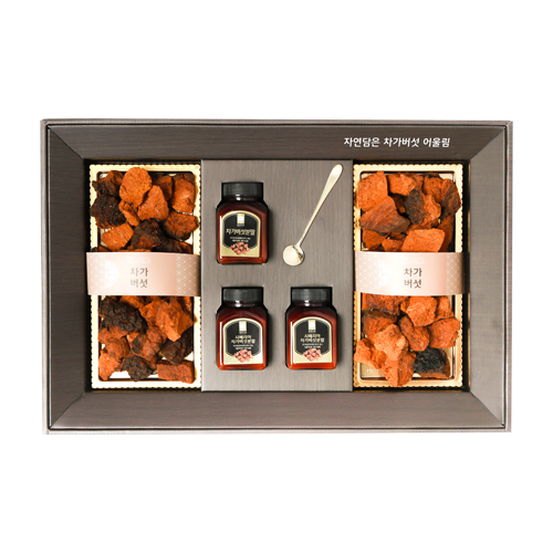  해맑음 차가버섯분말 선물세트, 차가버섯 200g x 2p + 차가버섯 분말 35g x 3p + 티스푼, 1세트