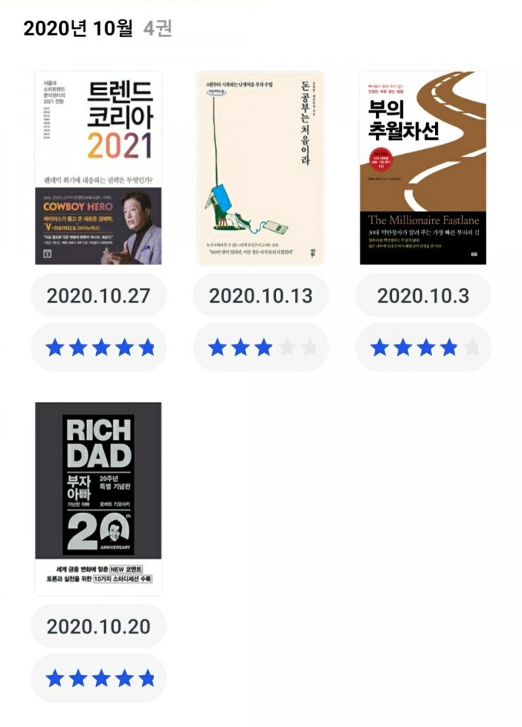  2020년 10월 독서 목록