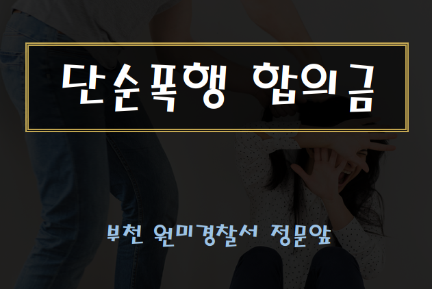  [부천인천변호사] 단순폭행 합의금 때문에 고민이시라면