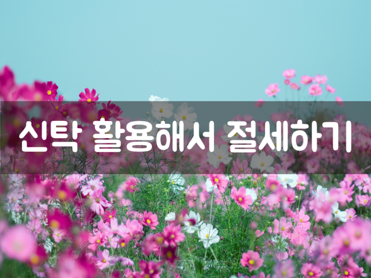  신탁을 활용해서 절세 하기!