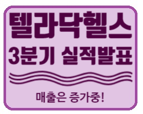  [미국 주식] 텔라닥헬스 3분기실적발표, 텔라닥헬스 주가 (Teladoc health, 원격의료, 미국원격의료)