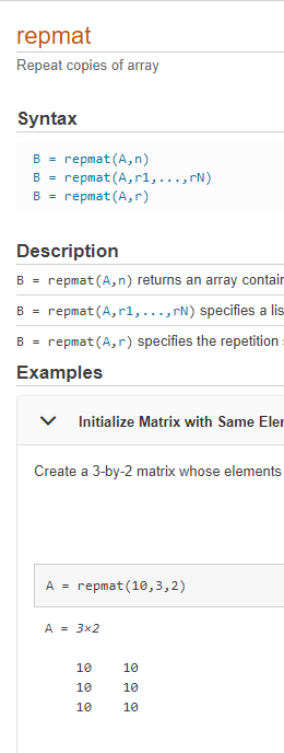  [MATLAB] 반복수 행렬 생성!