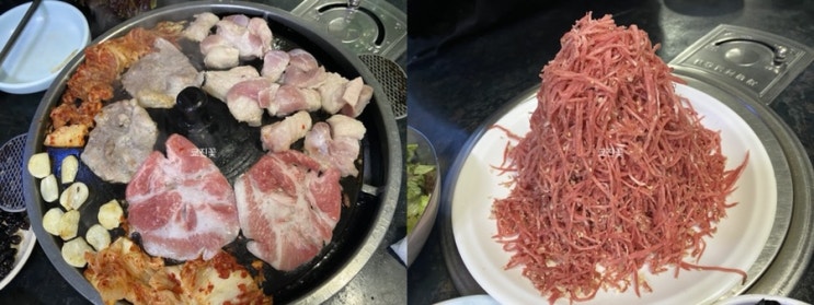  [부천 온수맛집/온수역] 우방정육식당 (목삼겹,돼지특수부위,육회무침,육회비빔밥) 눈꽃육회,설빙육회로 유명한 곳인데 고기까지 존맛탱c