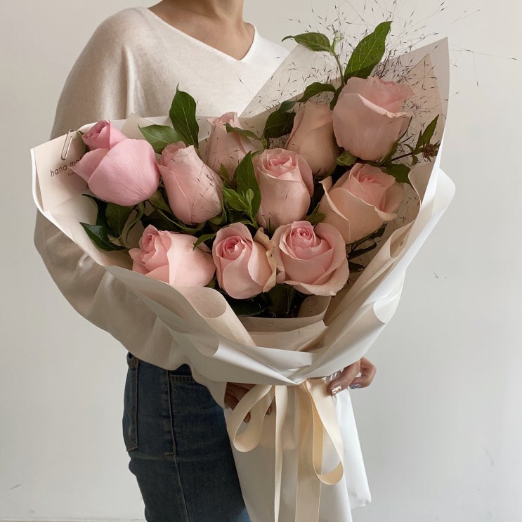 문정동 꽃집 : 사랑스러운 핑크 장미 꽃다발 [하나멜란지]