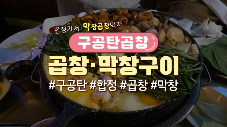  합정역 근처 막창집 '구공탄곱창'먹어본 후기(가격有)