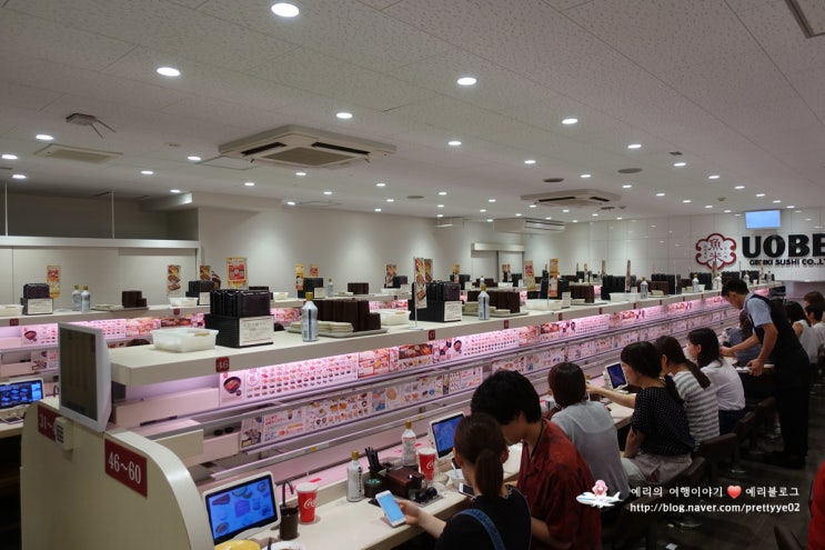  도쿄 시부야맛집 108엔 생선초밥 우오베이스시