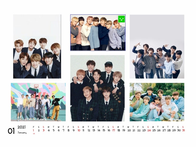 [<b>스마일캣</b>]2021년 포토달력만들기...BTS편