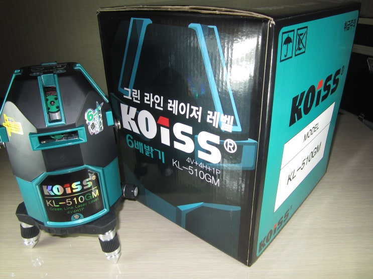  코이스(KOISS) 레이저 레벨기 언박싱 - [KL-510GM] - 밝기 측정, 배터리 시간, 가격비교, 작동 영상