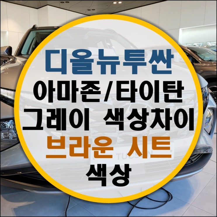 현대 디 올 뉴 투싼 NX4 아마존 타이탄 그레이 색상 차이 및 브라운 시트