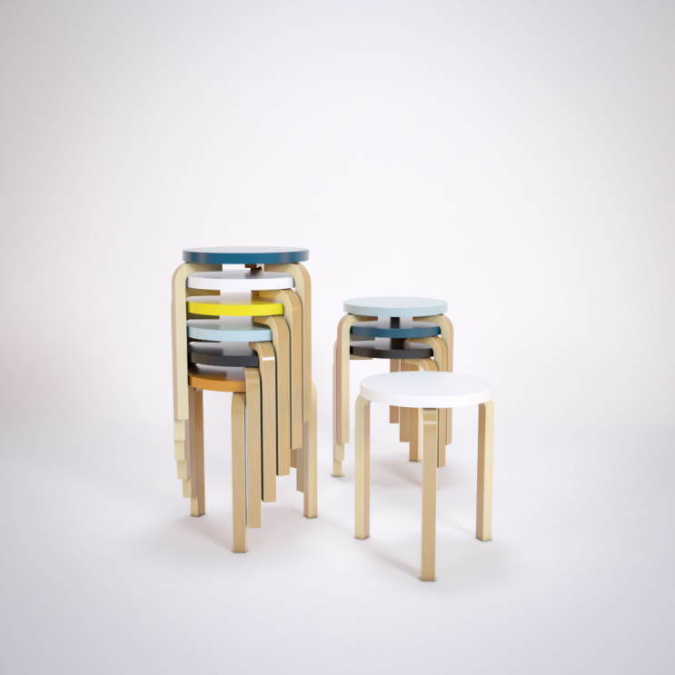  Stool 60 _ Alvar Aalto (브이레이/v-ray/스케치업/sketch up)