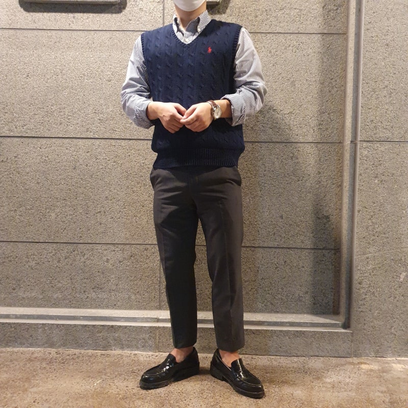 폴로 랄프로렌 남자 니트 조끼 사이즈 리뷰 및 착용샷을 통한 코디 추천