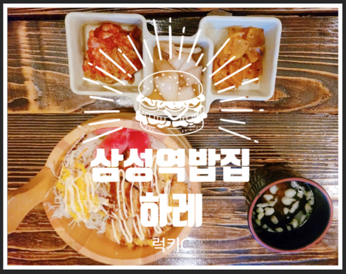 삼성역밥집, 삼성맛집골목 밥집 - 하레