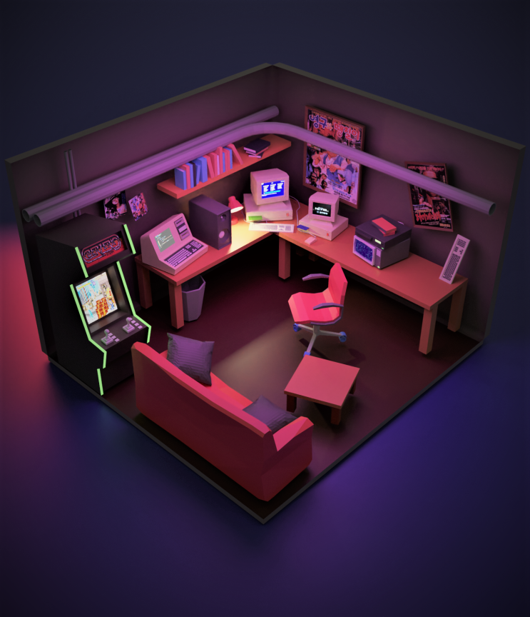  [무료 3D 모델링 - 블렌더] HACKER ROOM 만들기 - 블렌더로 방석 만들기!