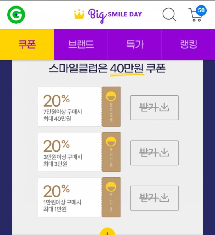  지마켓 빅스마일 데이 + 스마일 클럽 3년째 SVIP 등급 구매후기