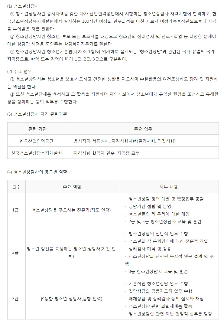  청소년상담사 자격증에 대해 알아보아요~