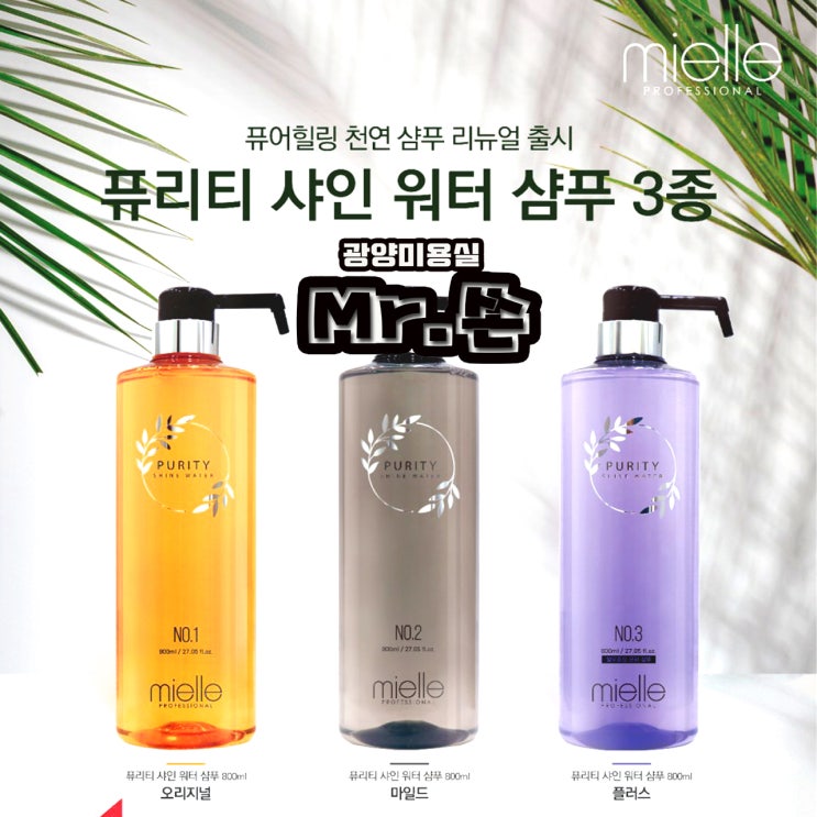  Mr.쏜의 제품추천 [퓨리티 샤인 워터 샴푸 3종]