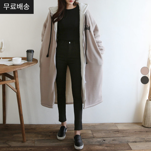  나나스타일 양털 스투 박시핏 후드집업(2colors)