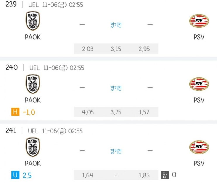 2020.11.05 UEL UEFA 유로파 조별리그 3차전 PAOK PSV | 오모니아 그라나다 | 리예카 나폴리 | 소시에다드 알크마르 | 시바스스 카라바흐 | 루도고레 토트넘