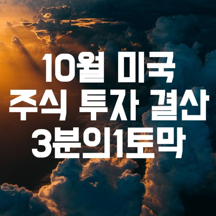 10월 미국 주식 투자 결산 (3분의1토막) 10월 미국 주식 투자 결산 (3분의1토막)