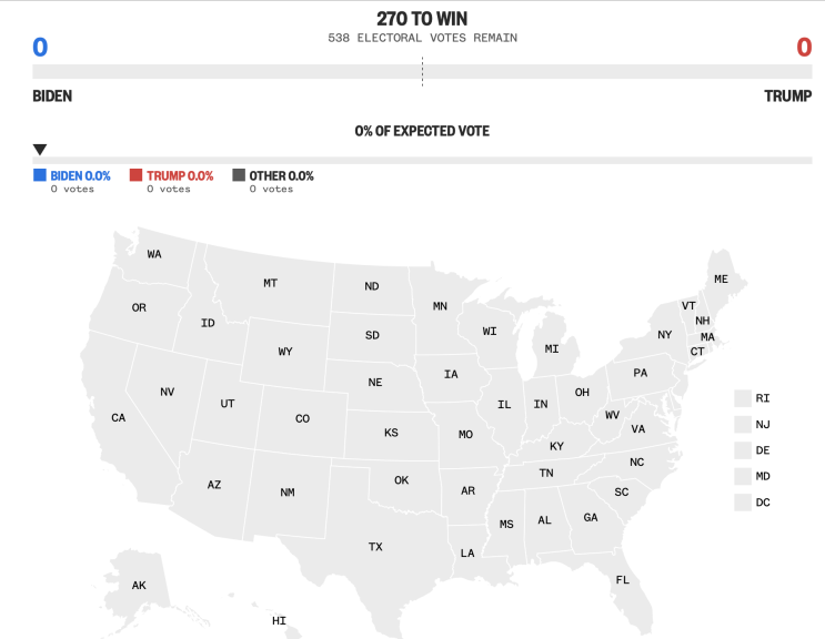 미국 대선 개표결과 확인은 어디가 좋을까 - USA Today, CNN, NBC