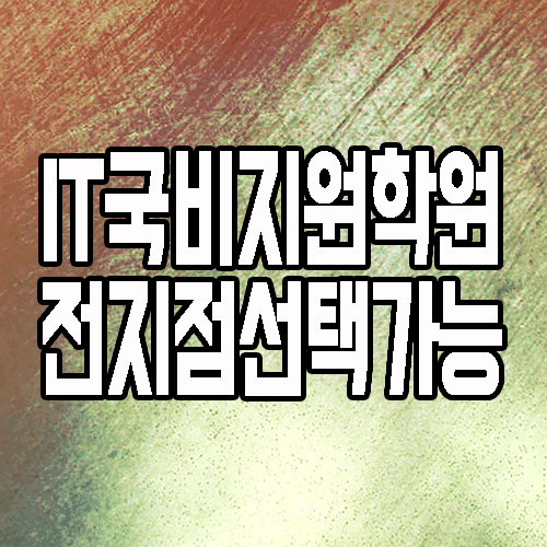  IT국비지원학원 : 노량진/강남/종로/부산 전액무료 상담받기