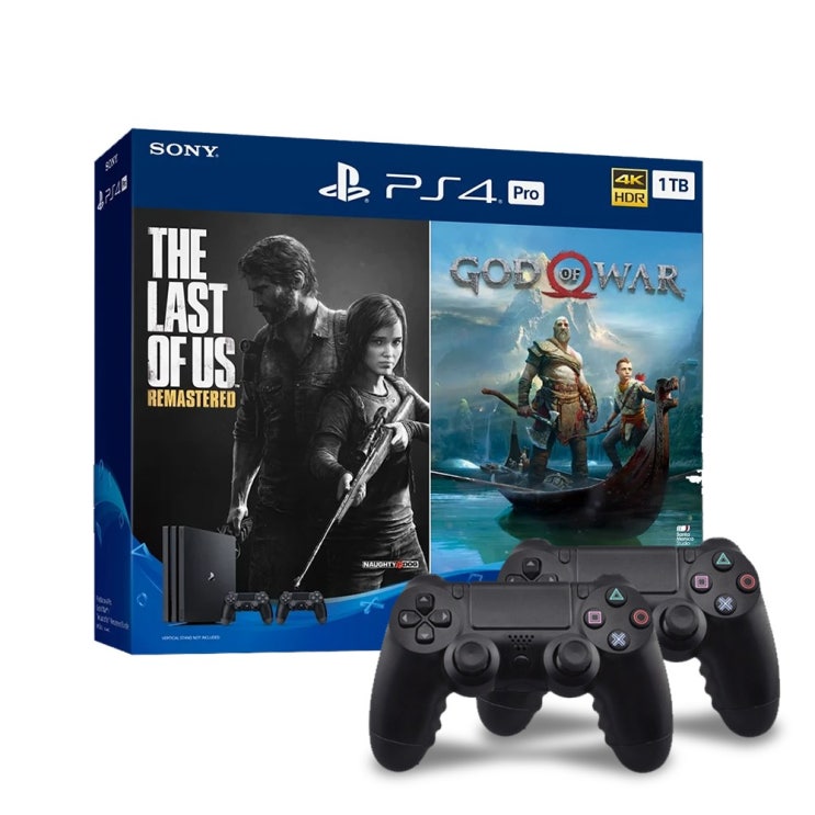  플레이스테이션 (U) PS4 프로 7218 1TB 갓오브워+라오어 듀얼쇼크 추가 2인셋 블랙, PS4 Pro God of War/The Last of Us Remastered 번들