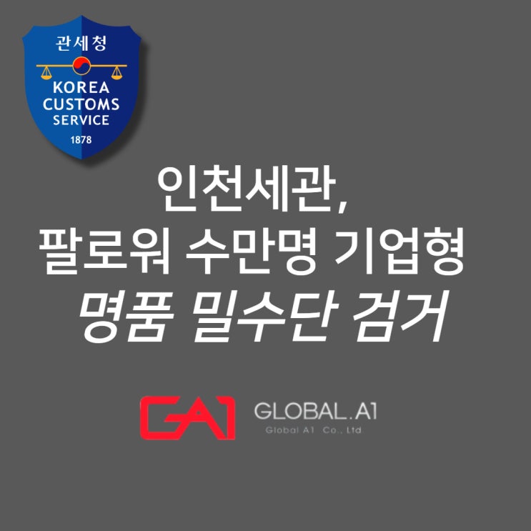 [글로벌에이원] 인천세관, 팔로워 수만명 기업형 명품 밀수단 검거하다.