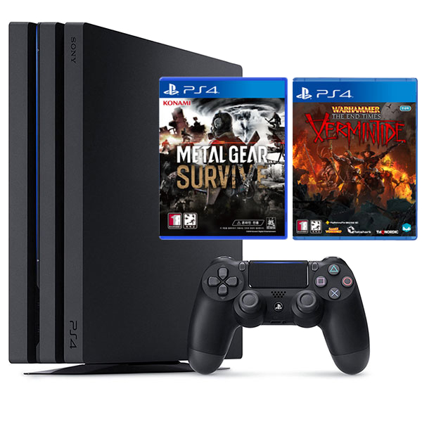  소니 PS4 프로 본체 7218 1TB 제트블랙 + 워해머앤드타임즈 + 메탈기어서바이브 한글, 단일 상품