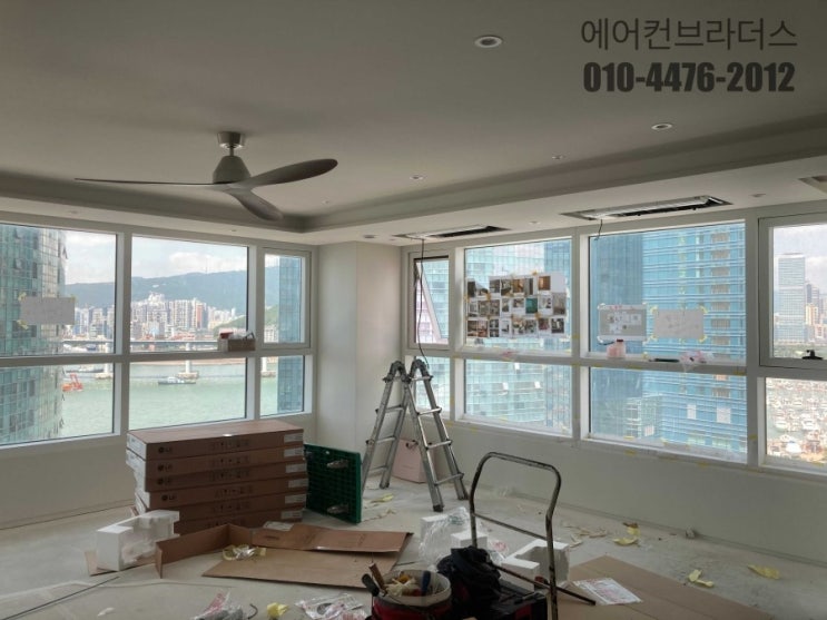  해운대 트럼프월드 시스템 에어컨 설치 완료 현장