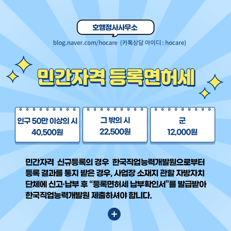  민간자격 등록면허세