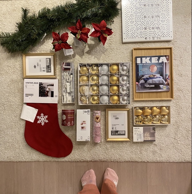  따뜻한 크리스마스 준비하기, 포인세티아 꽃 1,900원! 부산 이케아 동부산점, 벽 트리 , led 전구 조명 , 소품 , 선물 쇼핑