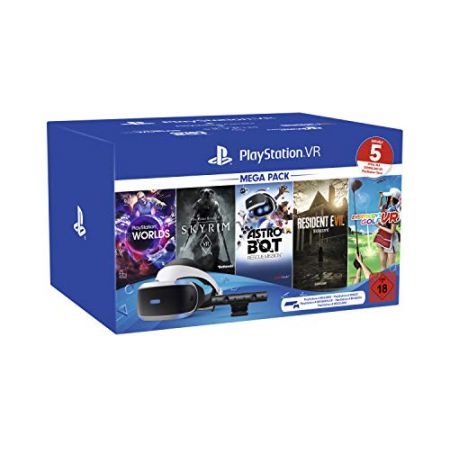  Sony PLAYSTATION VR MEGA PACK 2 VR-BRILLE INKL CAMERA + VR WORLDS + SKYRIM VR + ASTRO BOT + RESIDE,