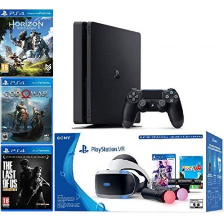  Sony 2019 Playstation 4 Slim PS4 1TB Console + Playstation VR Headset + Playstation Camera + Playst,