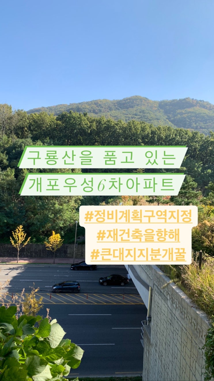 강남 최고의 땅으로 날아오를 한마리의 용, 구룡산을 품고 있는 개포우성6차아파트- 개포우성6차재건축,개포주공5단지,이준로부동산