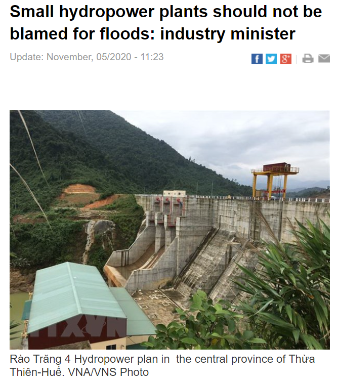 베트남 영자신문 기사에 난 소형 댐의 홍수예방 실효성 논란 ? 문난리 때마다 반복되는 논쟁