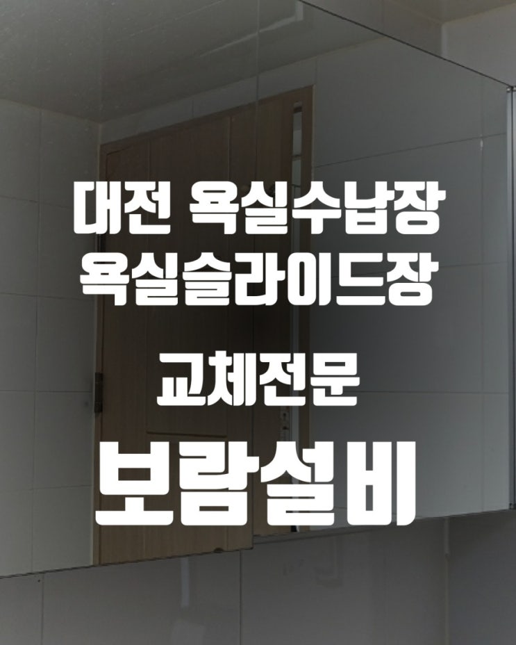  대전욕실수납장 대전욕실슬라이드장 교체전문 - 보람설비