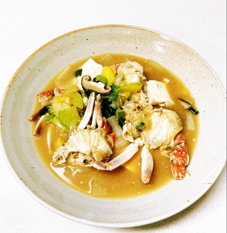  구수하고 시원한 냉동 꽃게 된장국 된장찌개 맛있게 만드는 법 끓이는 법 만들기