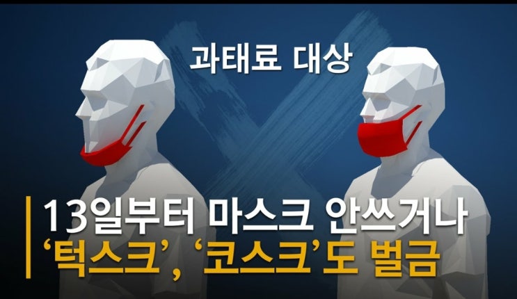 마스크 이렇게 쓰면 10만원 과태료 대상입니다. 조심 또 조심!
