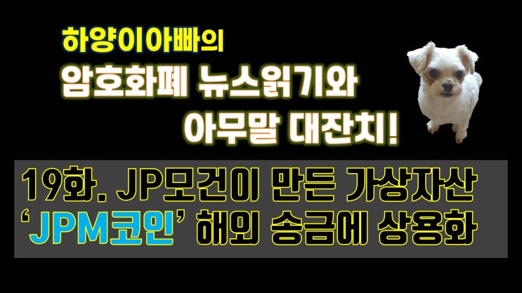  [아무말대잔치] 19화. JP모건이 만든 가상자산 ‘JPM코인’ 해외 송금에 상용화