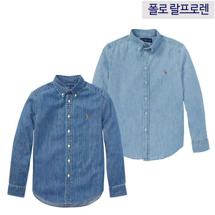  폴로 랄프로렌 보이즈 데님셔츠 멀티포니