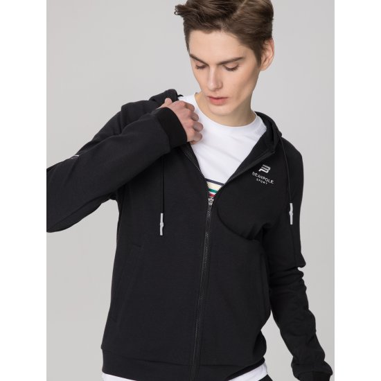  빈폴스포츠 Unisex 블랙 C-STEM 시스템 트레이닝 후드 집업 티셔츠 (BO9141F015)