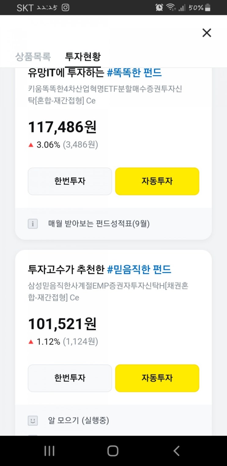  용돈으로 하는 소소한 카카오증권 펀드 현황