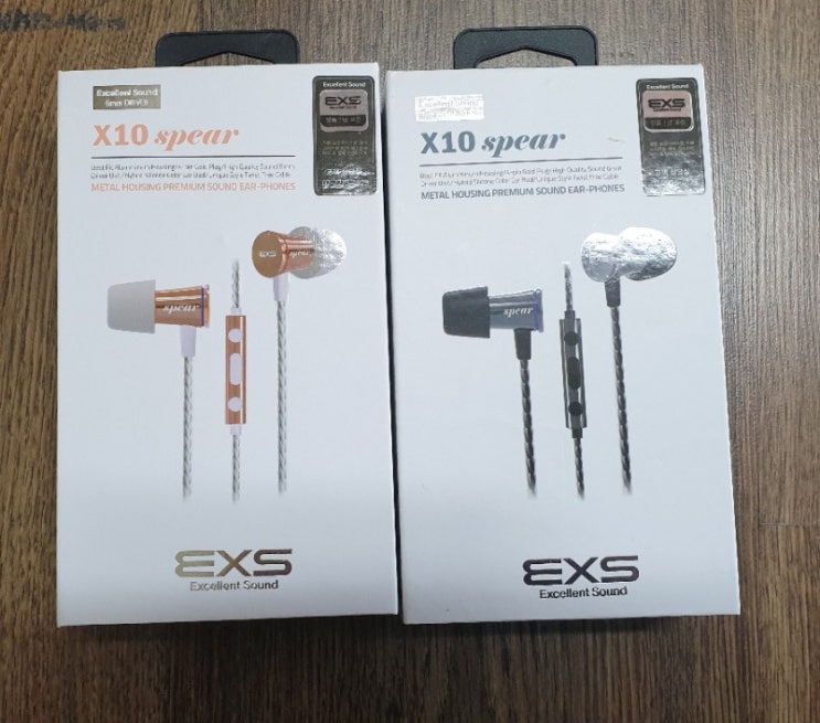 우성음향 유선이어폰 가성비이어폰 EXS-X10 spear 블랙건메탈 화이트로즈골드 사용 솔직후기 